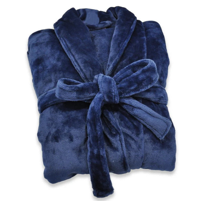Peignoir mixte col chale - Polaire 100% polyester