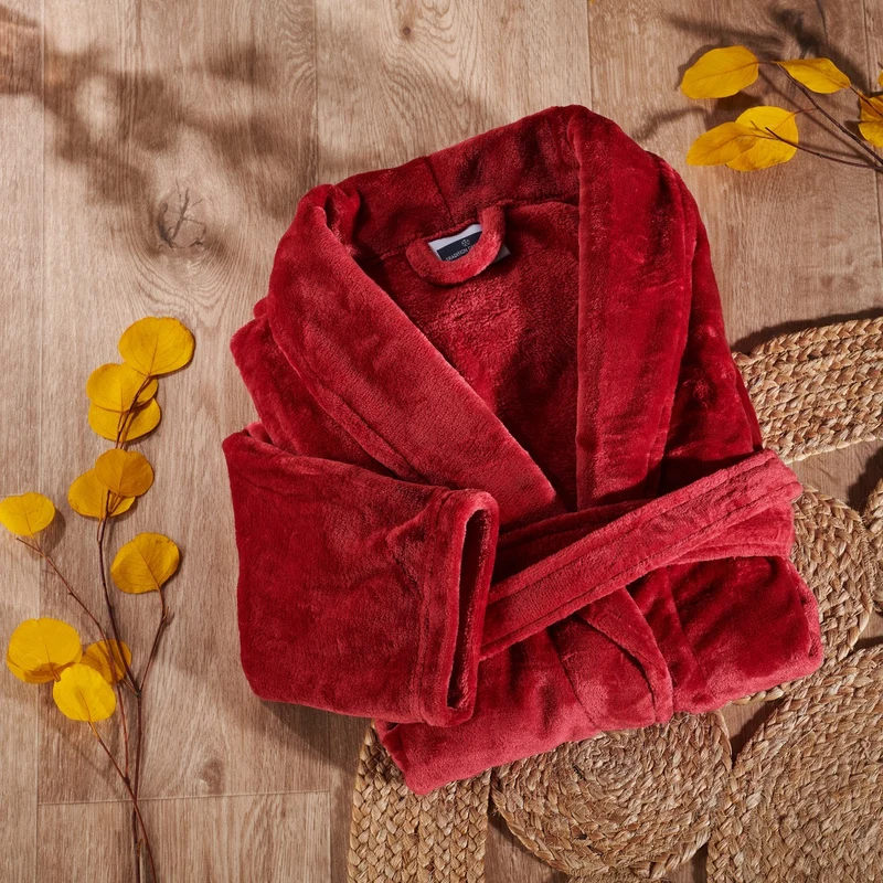 Peignoir mixte col chale - Polaire 100% polyester