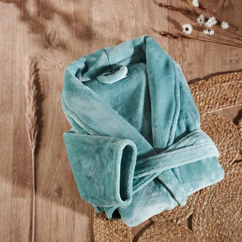 Peignoir mixte col chale - Polaire 100% polyester