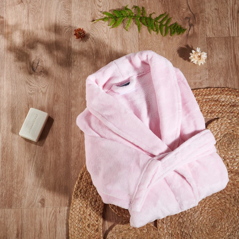 Peignoir mixte col chale - Polaire 100% polyester