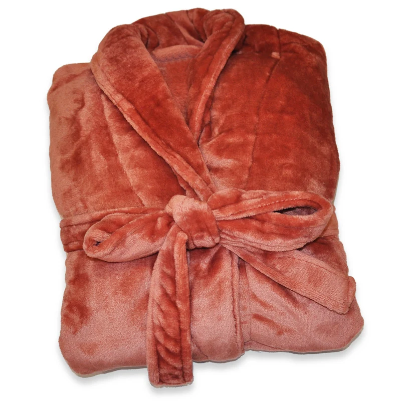 Peignoir mixte col chale - Polaire 100% polyester