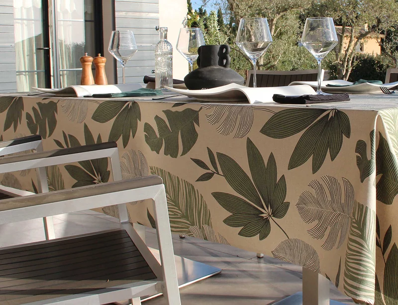 Nappe Plastifiée - BORNEO Oil Green