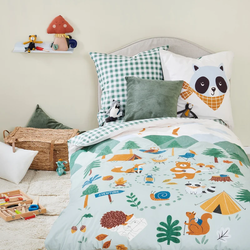 Taie d'oreiller Les Louveteaux - Percale de coton