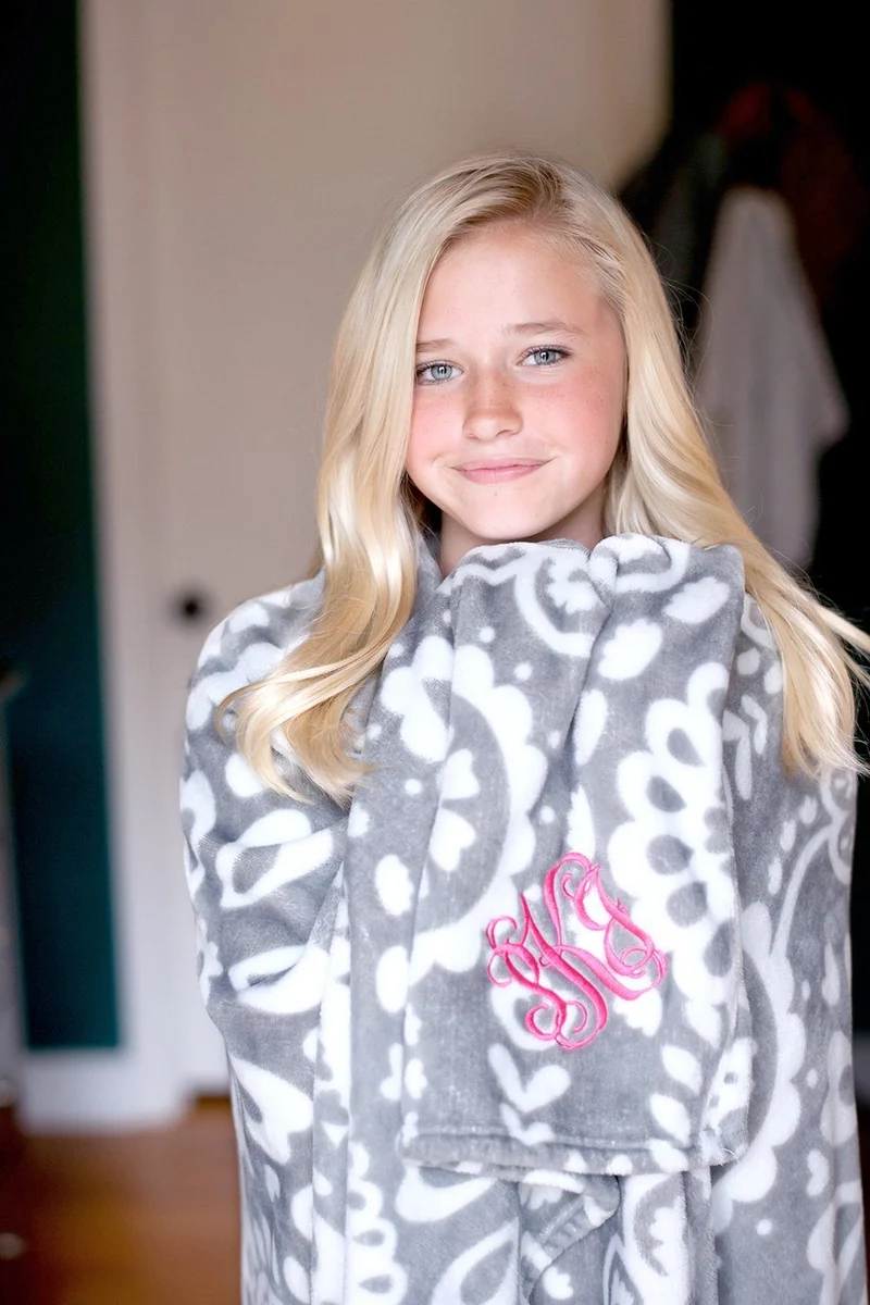 Parker Paisley Plush Blanket - Personalized