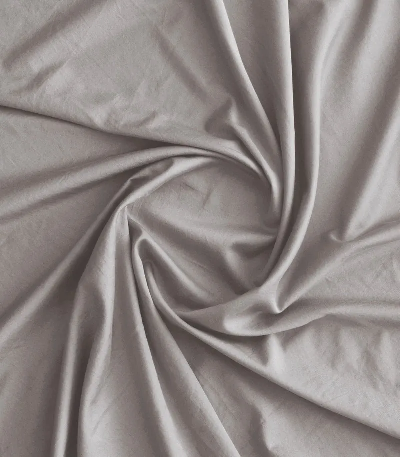 Drap plat satin de coton - Gris Ecume