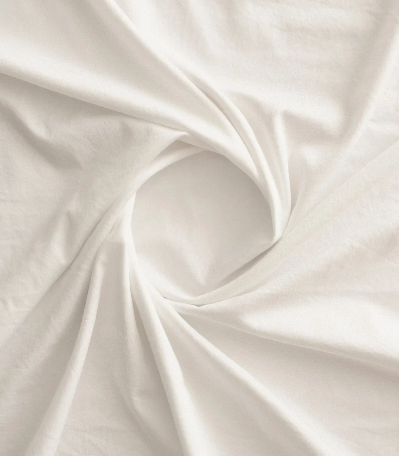 Drap plat satin de coton - Blanc grand frais