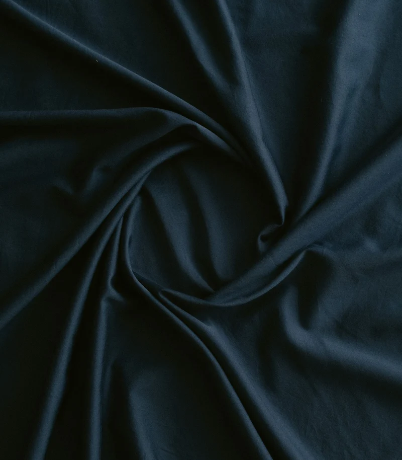 Drap plat satin de coton - Bleu Tediber
