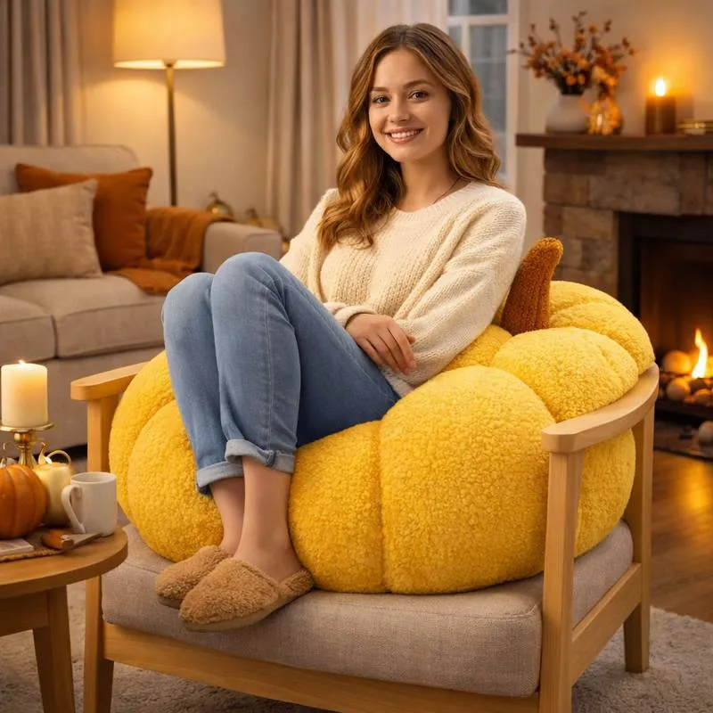 Coussin Citrouille jaune