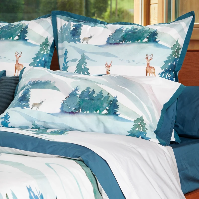 Drap plat Légende des Cimes - Percale de coton 120 fils/cm²