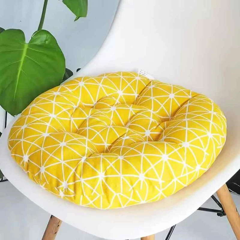 Coussin de Chaise Rond jaune