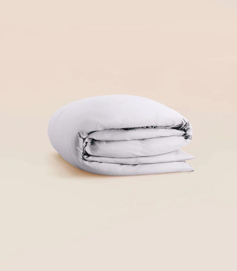 Housse de couette en satin de coton - Gris Ecume