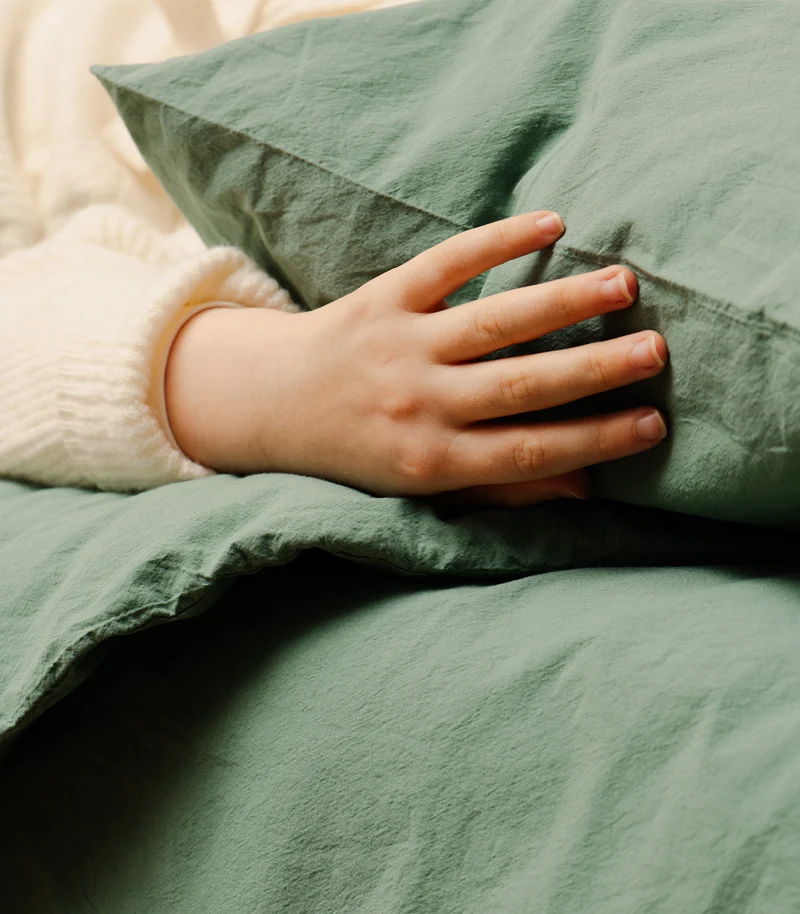 Housse de couette percale de coton bio - Vert Sauge