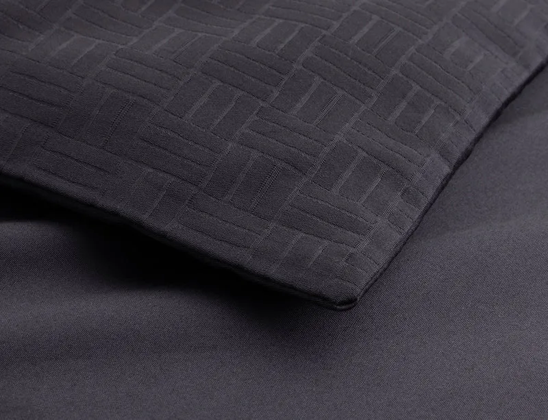 Drap plat Satin de coton - LATTICE CARBON