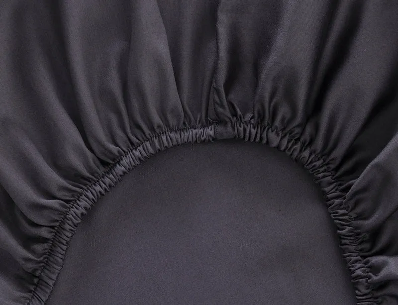Drap housse Satin de coton - LATTICE CARBON