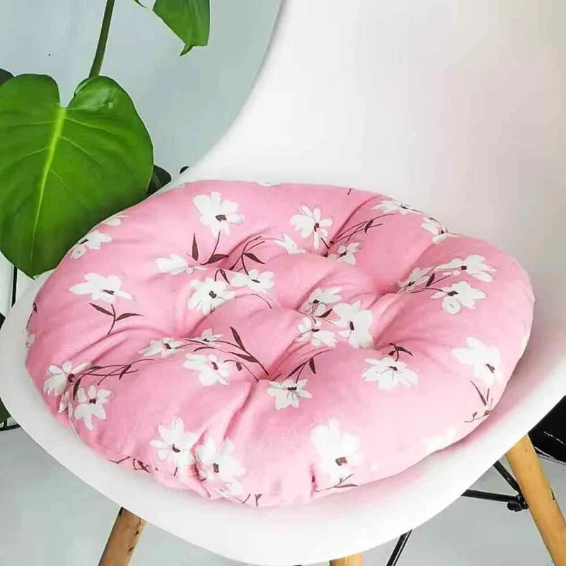 Coussin de Chaise Rond Fleur rose