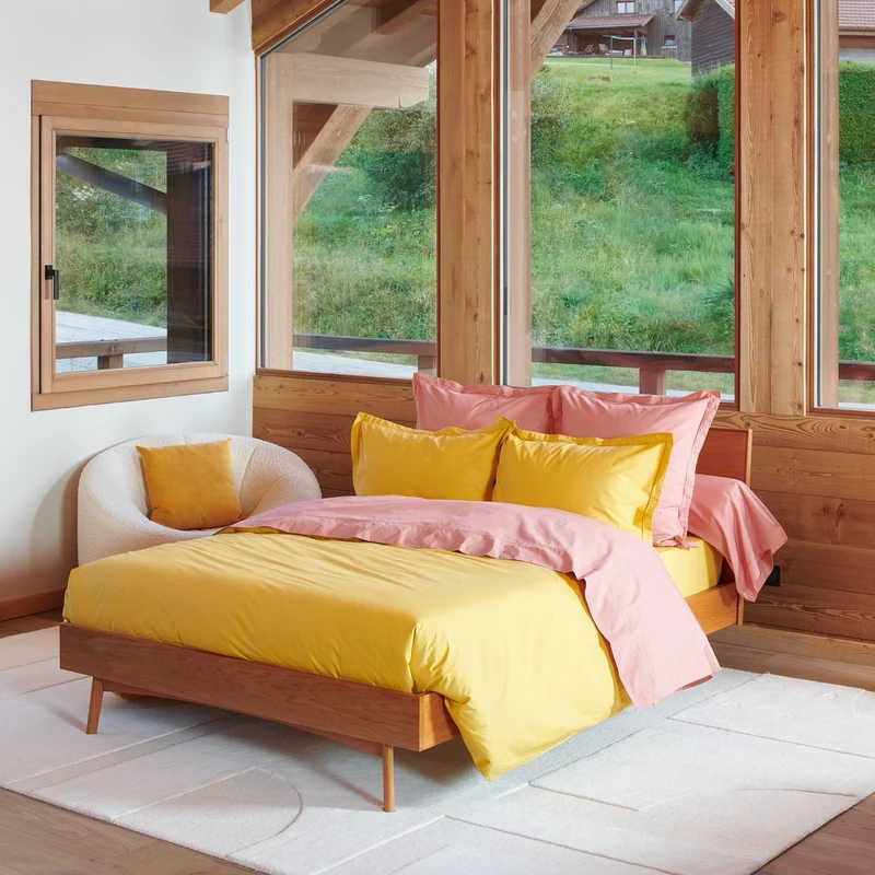 Taie d'oreiller unie - Percale de coton