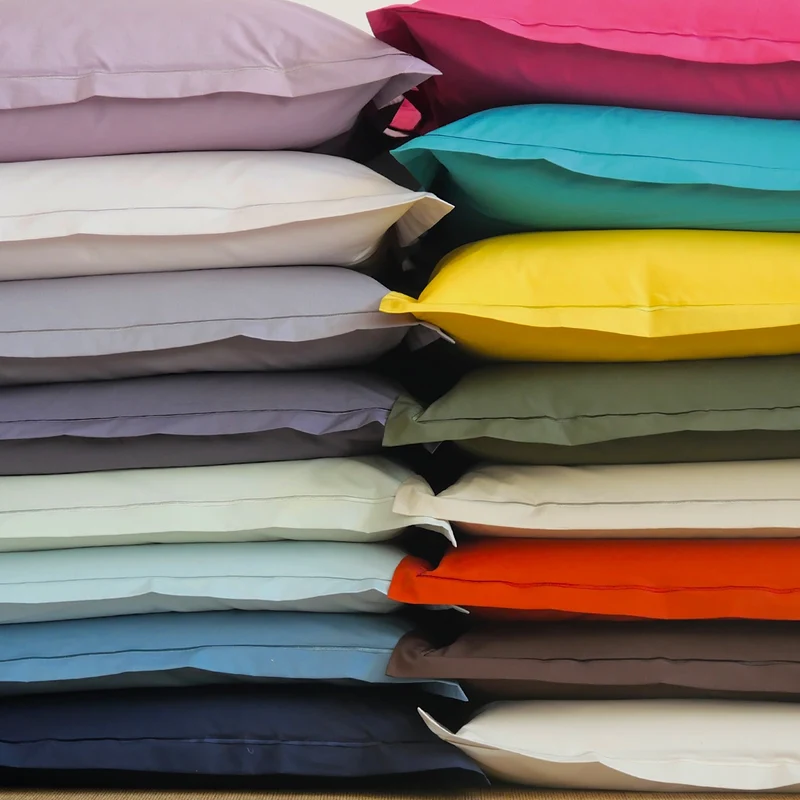 Taie d'oreiller unie - Percale de coton