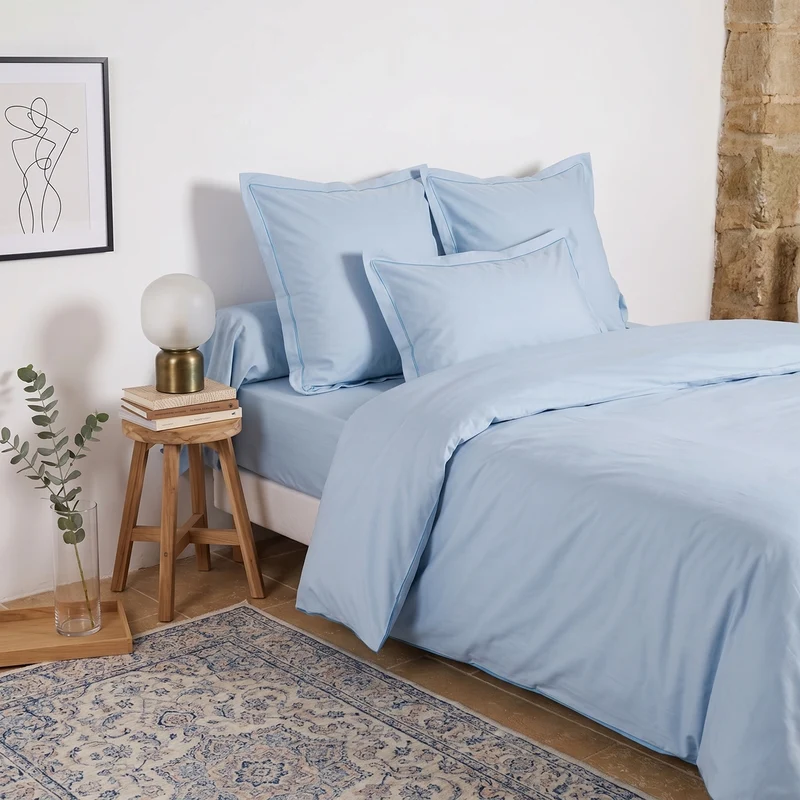 Taie d'oreiller unie - Percale de coton