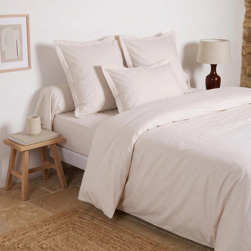 Taie d'oreiller unie - Percale de coton