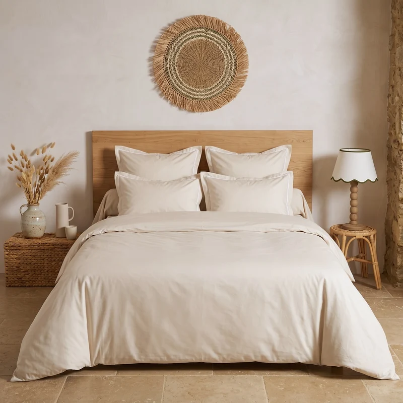 Housse de couette unie - Percale de coton