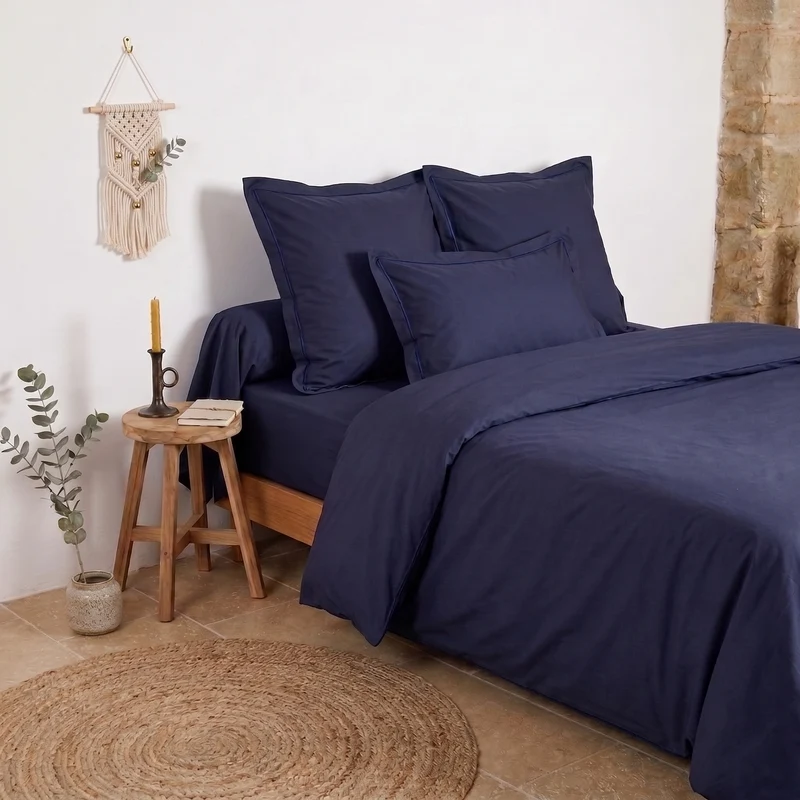 Housse de couette unie - Percale de coton