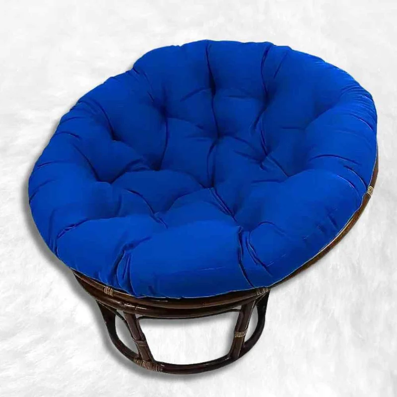 Coussin pour Fauteuil en Rotin rond bleu