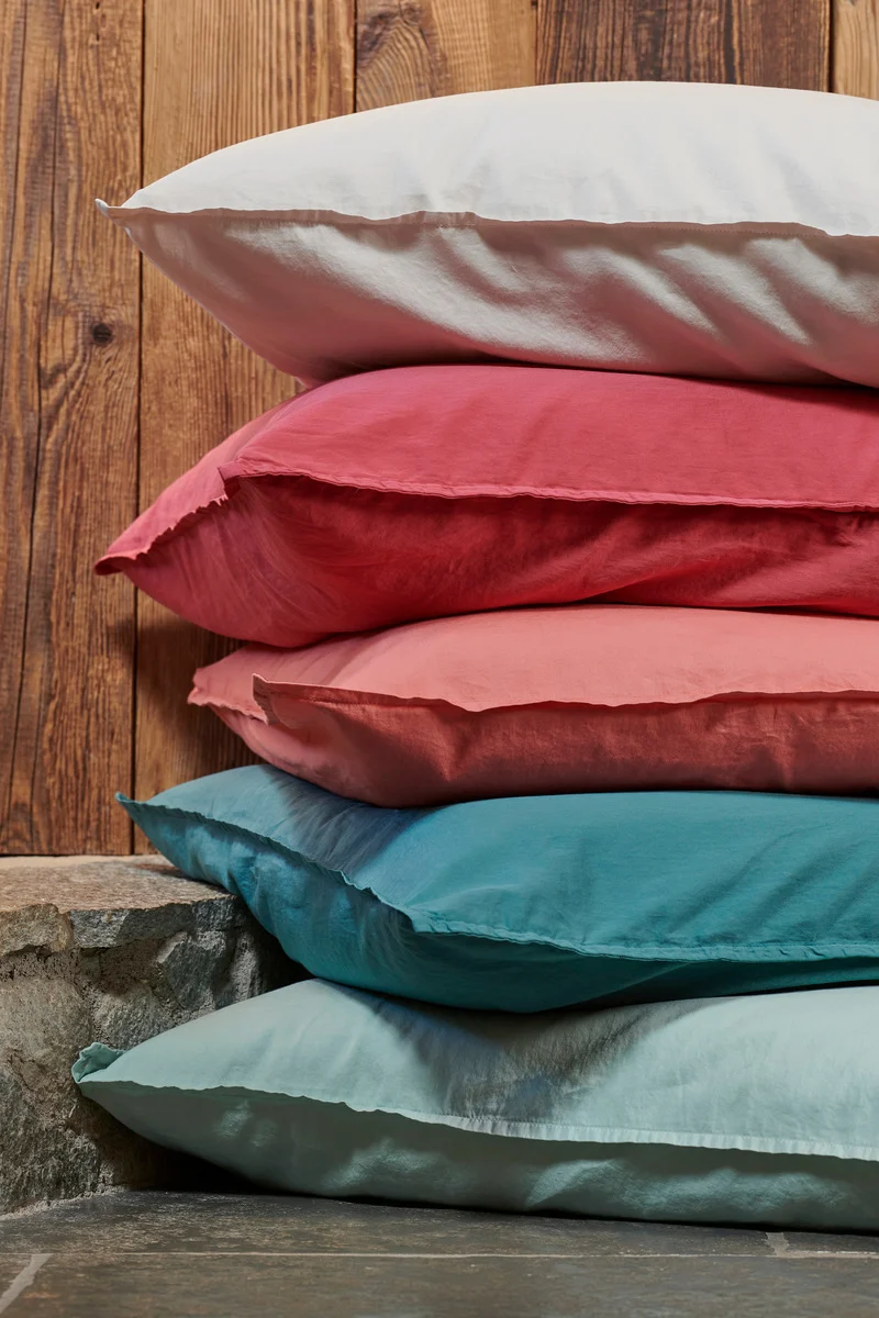 Taie d'oreiller unie - Satin Lavé 110 fils/cm²