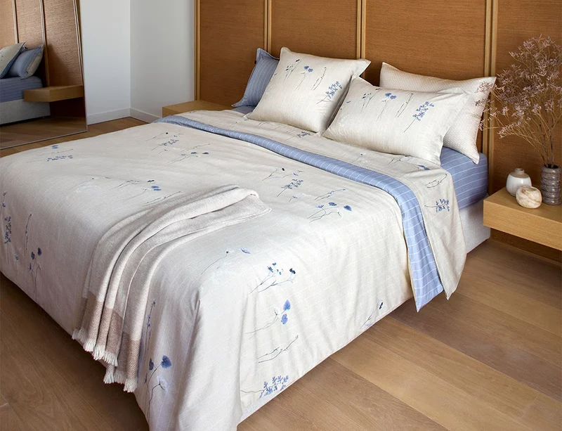 Drap housse Satin de coton - AZURE MIST