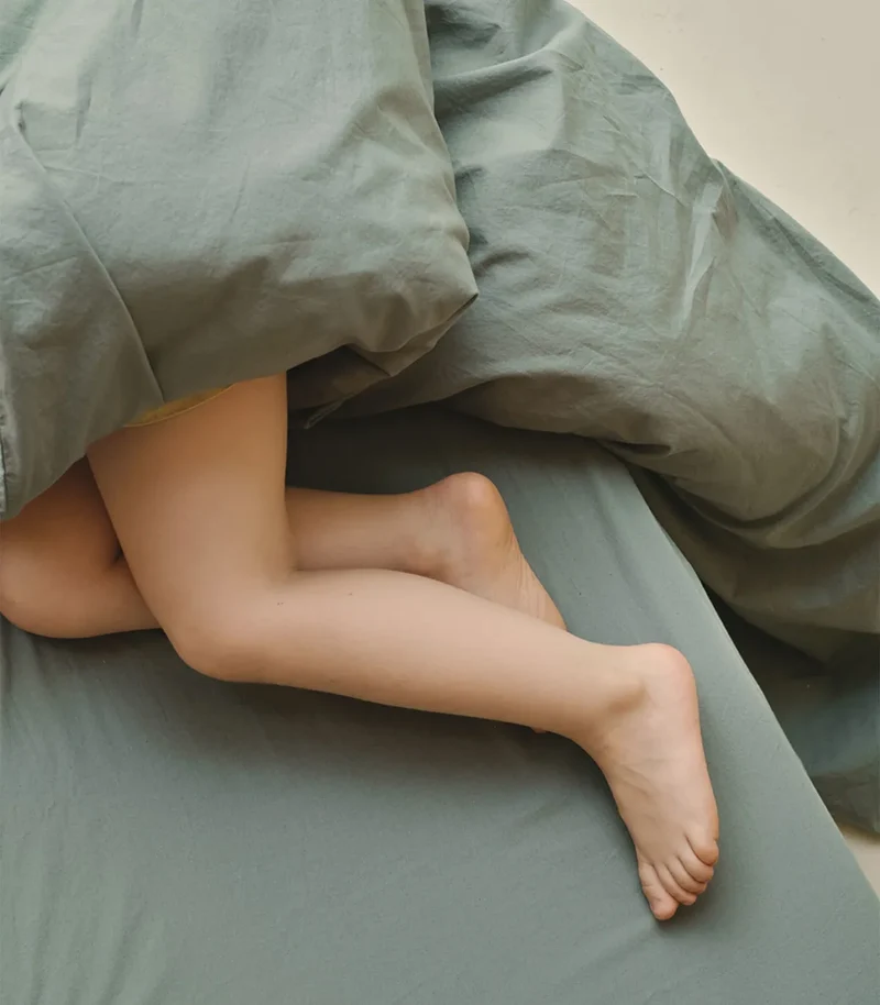 Draps housse percale de coton bébé - Vert Sauge