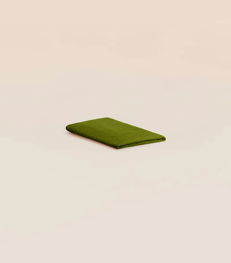 Drap housse en lin lavé - Vert forêt