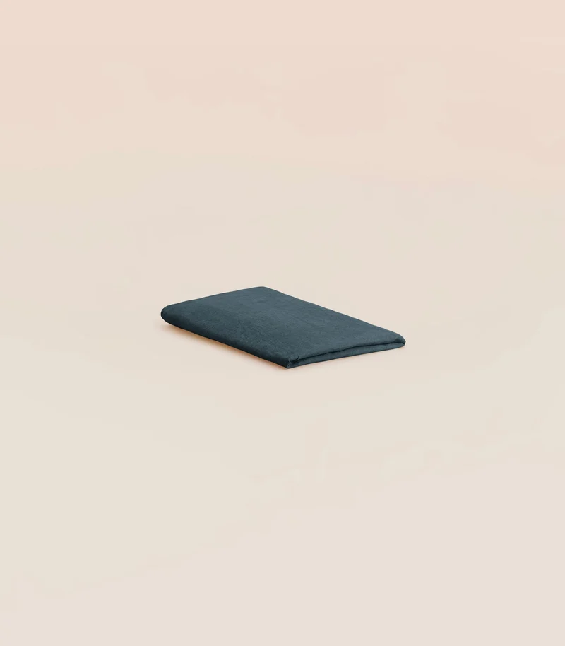Drap housse en lin lavé - Gris ardoise