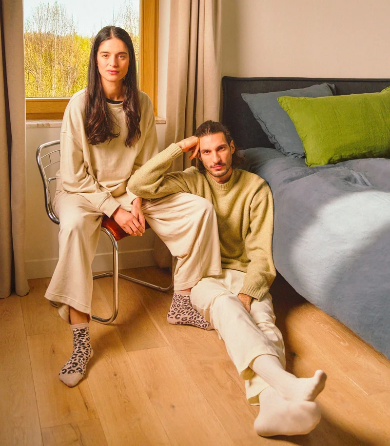 Drap housse en lin lavé - Gris ardoise