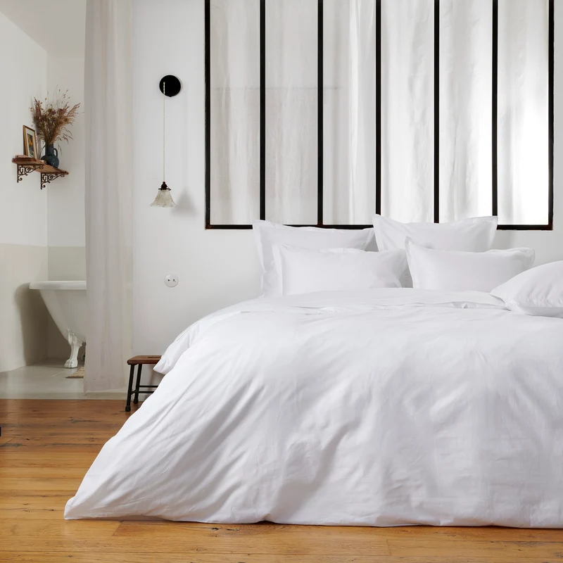 Taie d'oreiller unie Opium - Satin de coton 120 fils/cm²