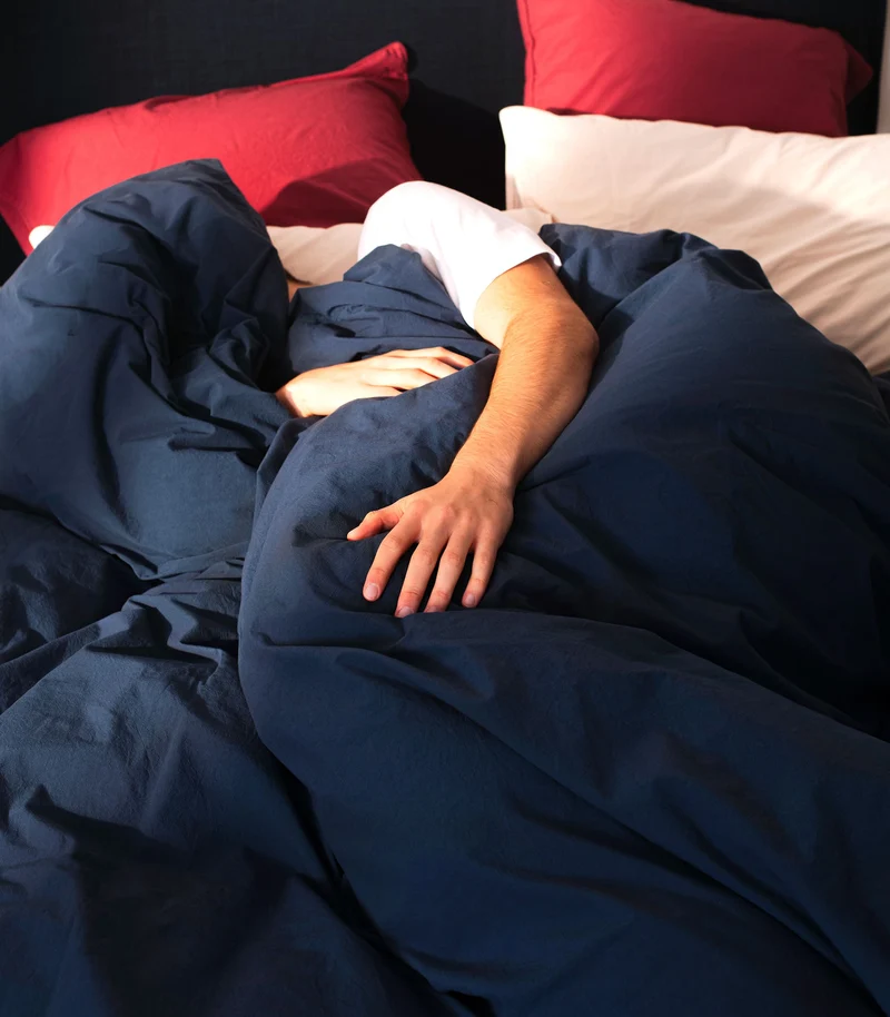 Housse de couette en percale de coton - Bleu océan