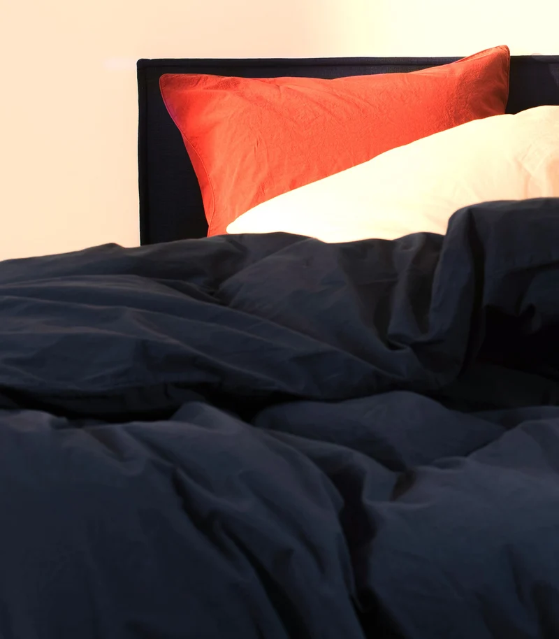 Housse de couette en percale de coton - Bleu océan