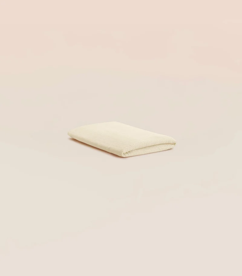 Drap housse en gaze de coton - Blanc vanille