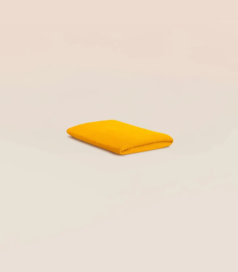 Drap housse en gaze de coton - Jaune safran
