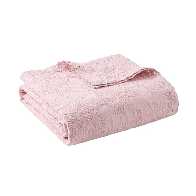Couvre-lit Adèle - Coton piqué jacquard