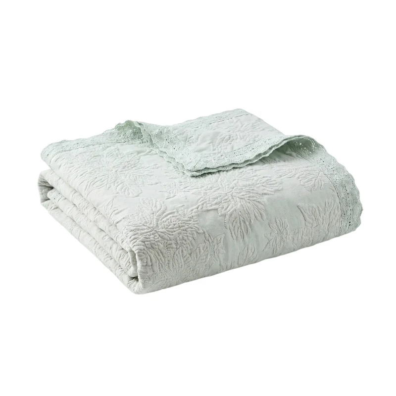 Couvre-lit Adèle - Coton piqué jacquard