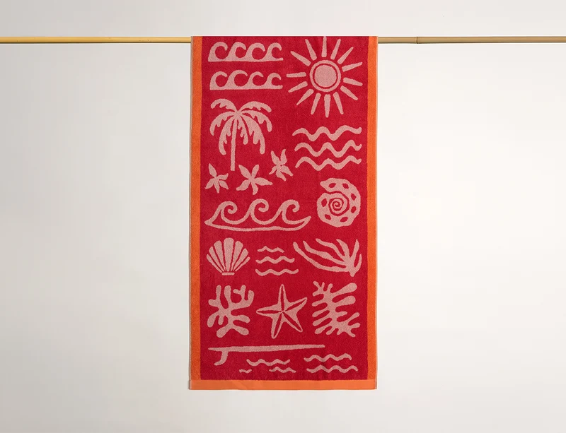 Drap de plage - PAYSAGE Rouge