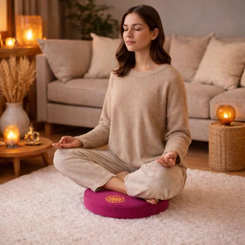 Coussin de Méditation Bouddhiste fushia