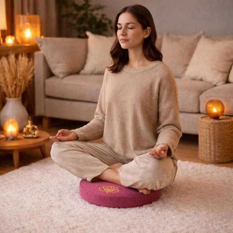 Coussin de Méditation Bouddhiste rose