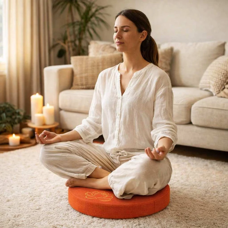 Coussin de Méditation Bouddhiste orange