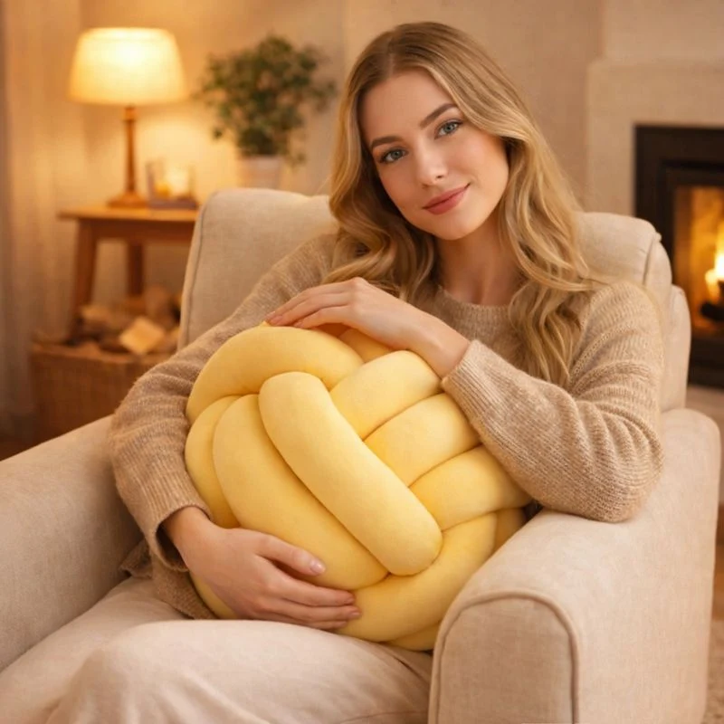 Coussin Noeud Jaune