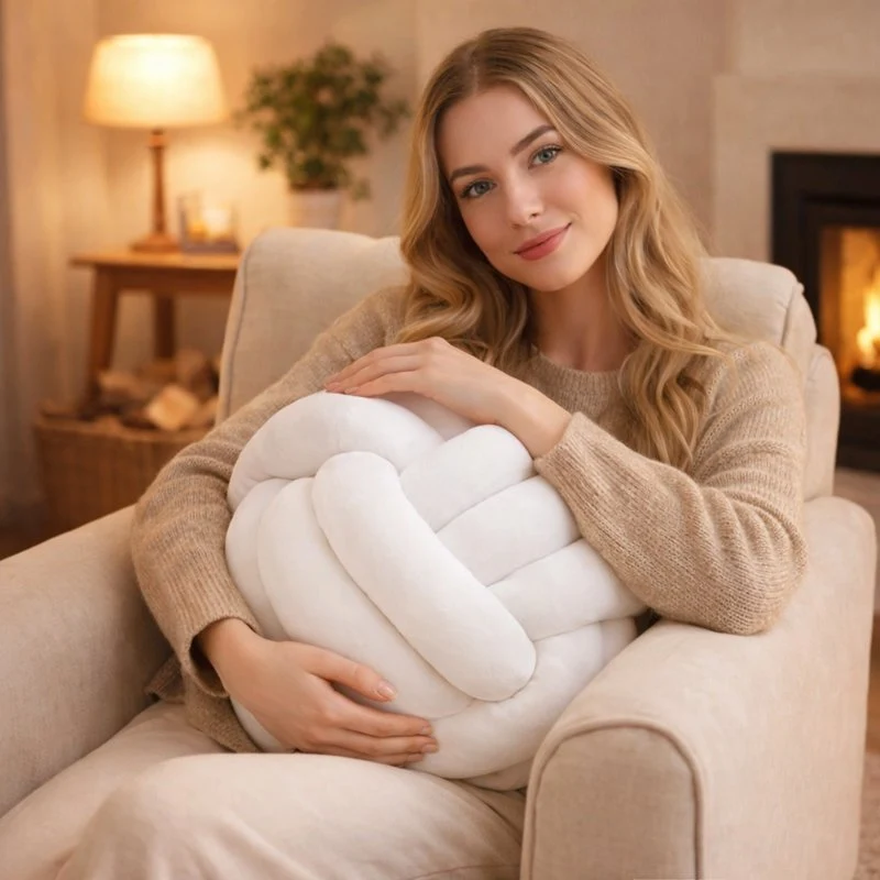 Coussin Noeud Blanc