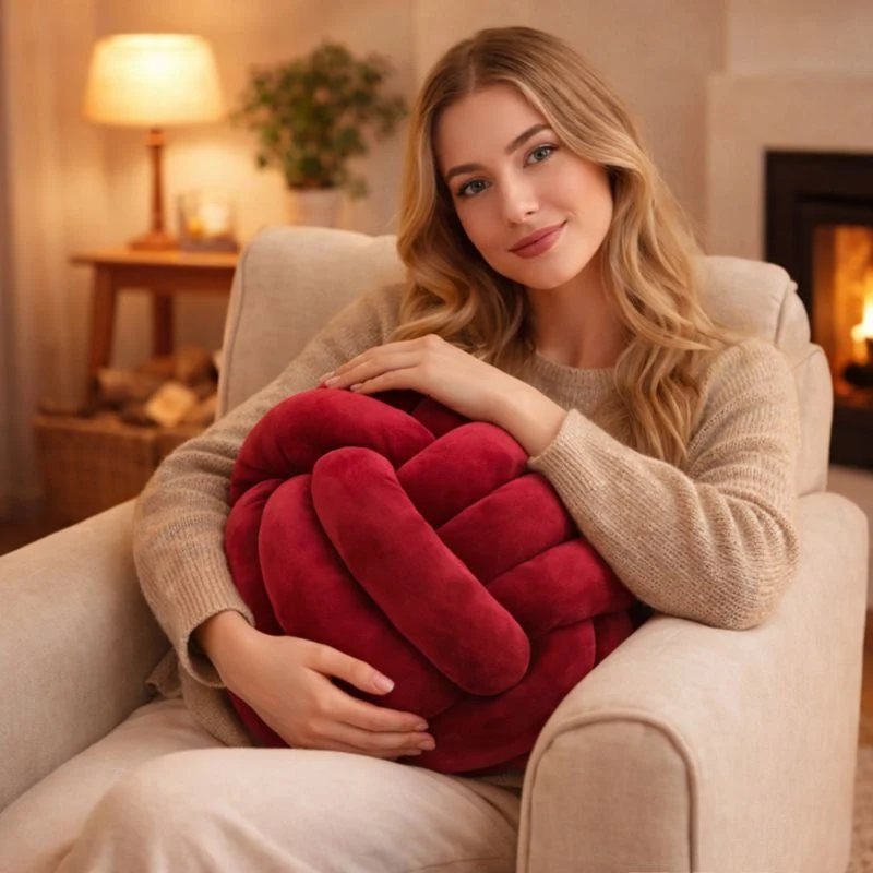 Coussin Noeud Bordeaux