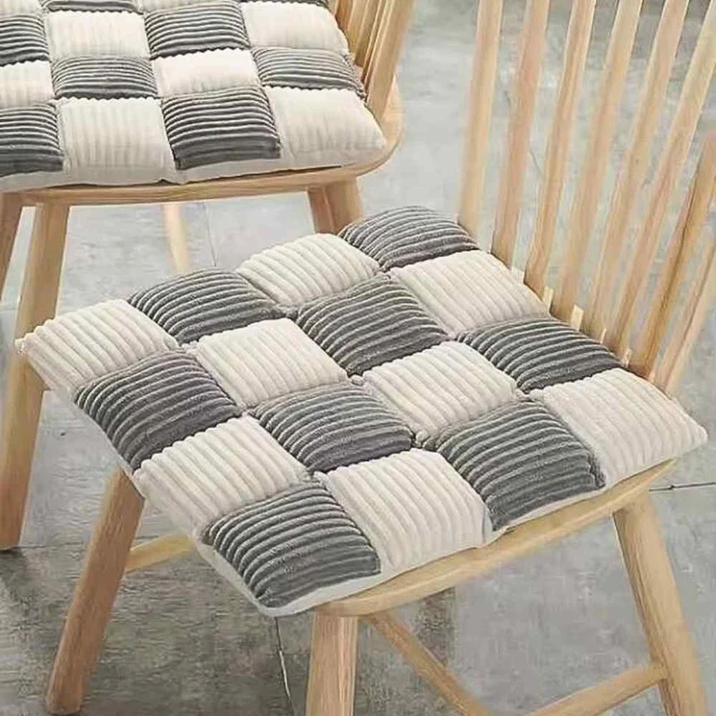 Coussin de Chaise en Velours Côtelé gris