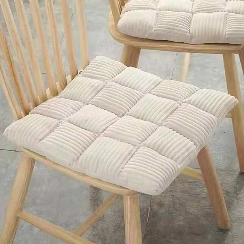 Coussin de Chaise en Velours Côtelé blanc