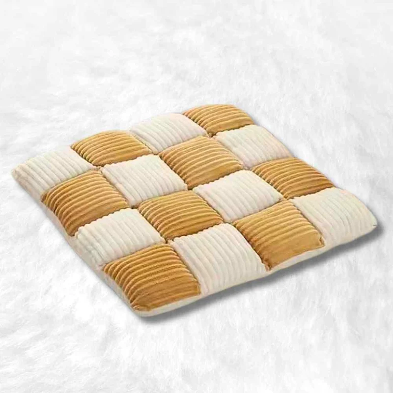 Coussin de Chaise en Velours Côtelé jaune