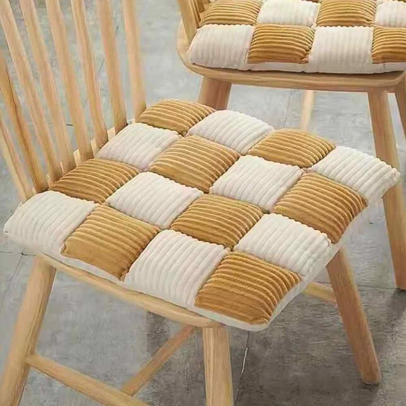 Coussin de Chaise en Velours Côtelé jaune